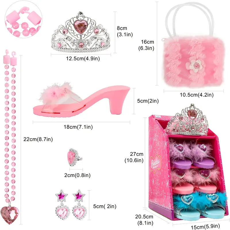 Prinzessin Cosplay Schuhset mit 3 Paar Schuhen