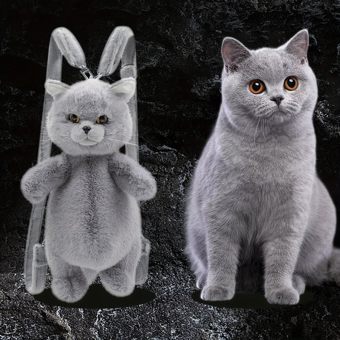 Chongker Rucksack - Realistische Plüschkatze
