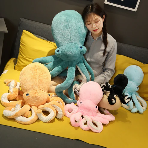 Großer Oktopus-Plüsch - Schwarzes Kuscheltier