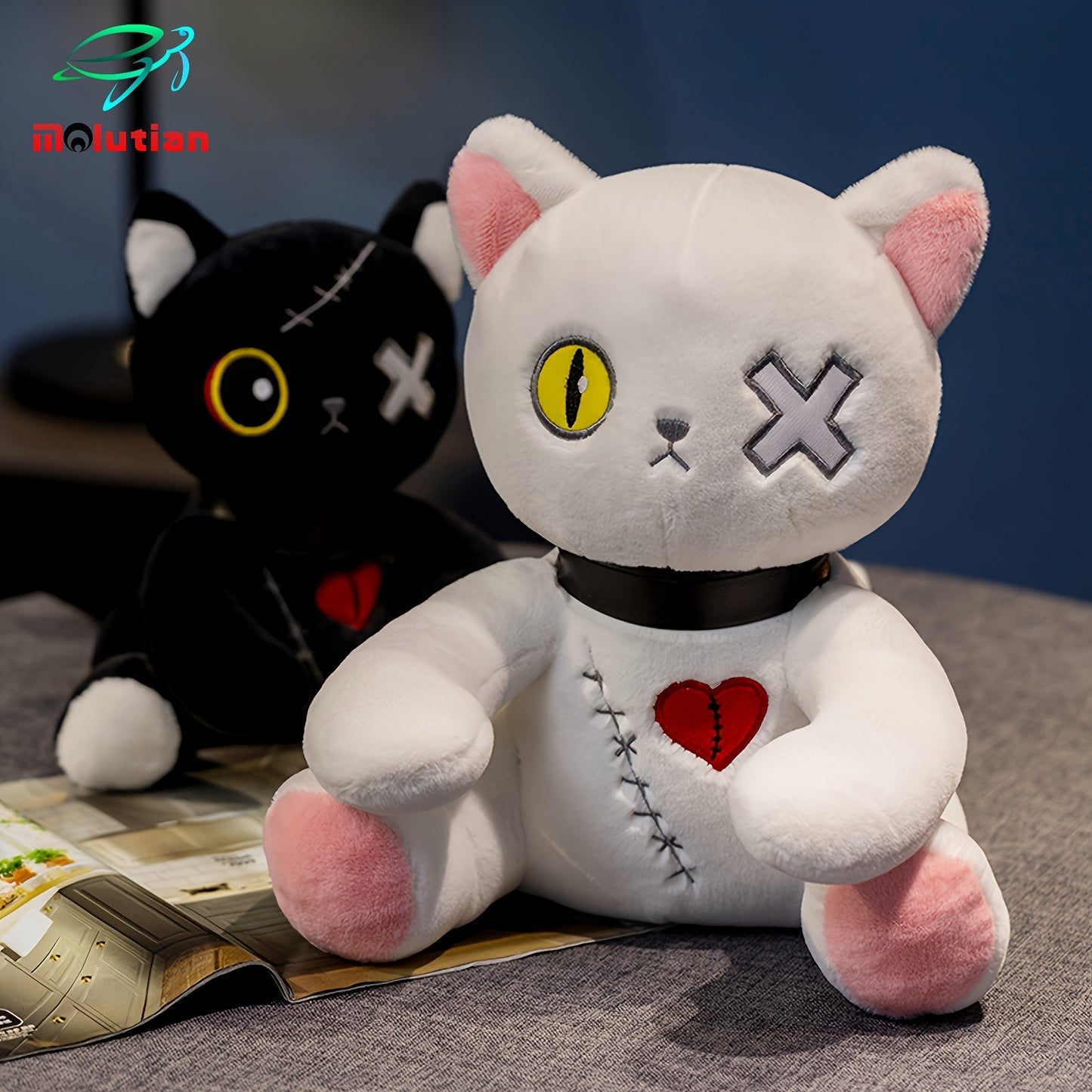 Gruselige Halloween-Katze Plüsch