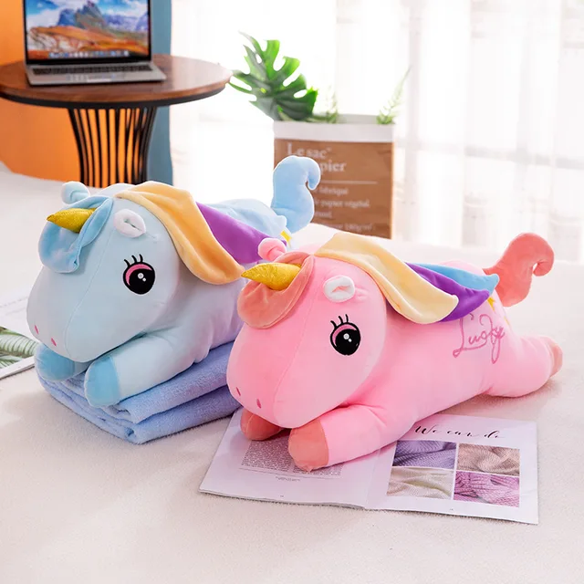 Einhorn-Kuscheldecke Plüschi