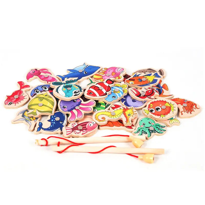 Montessori holz magnetische angel-spielzeuge