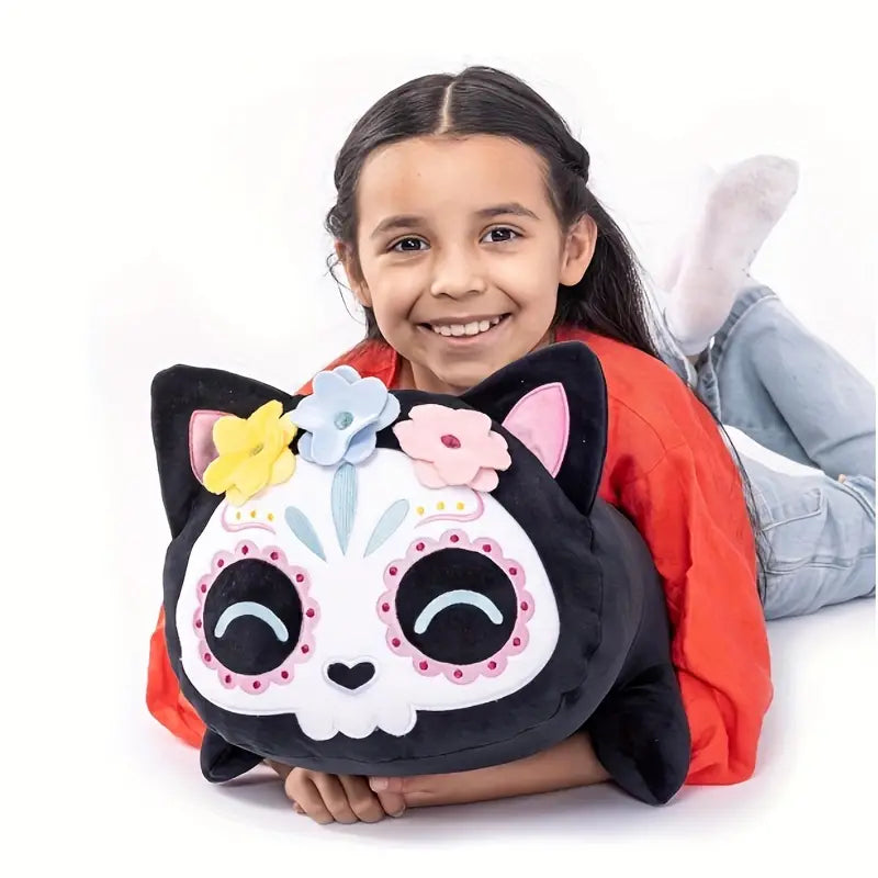 Plüschtier Kuschelkatzenpuppe Totenkopf Kinderpuppe