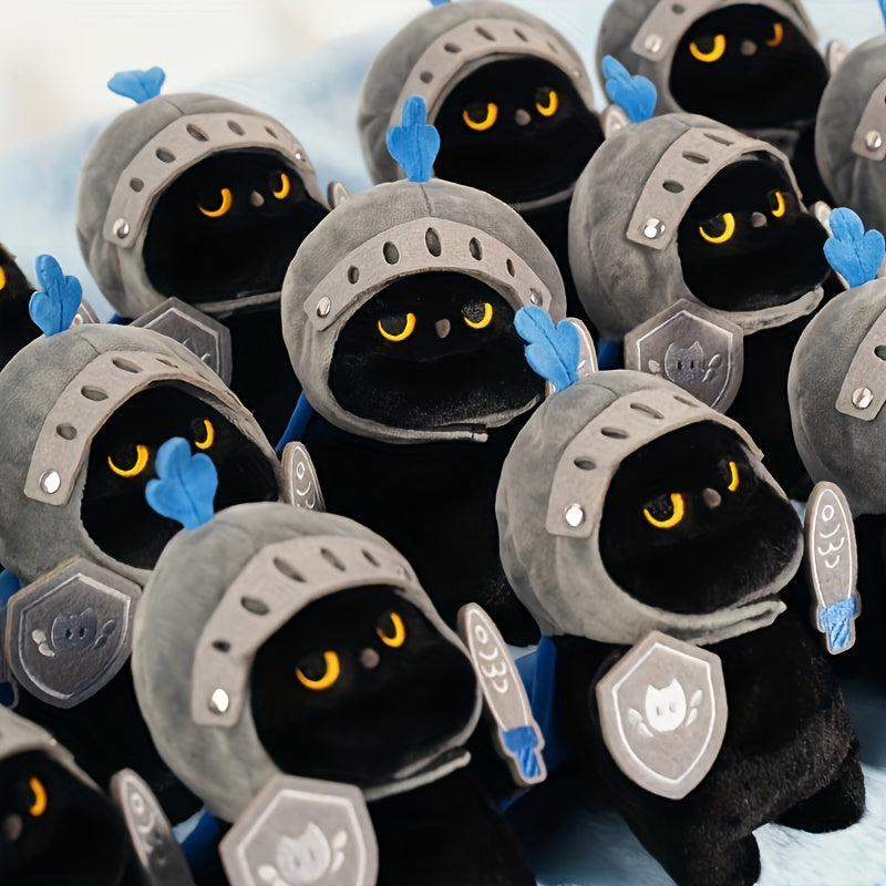 Niedlicher Schwarzer Ritter-Katzen-Plüsch