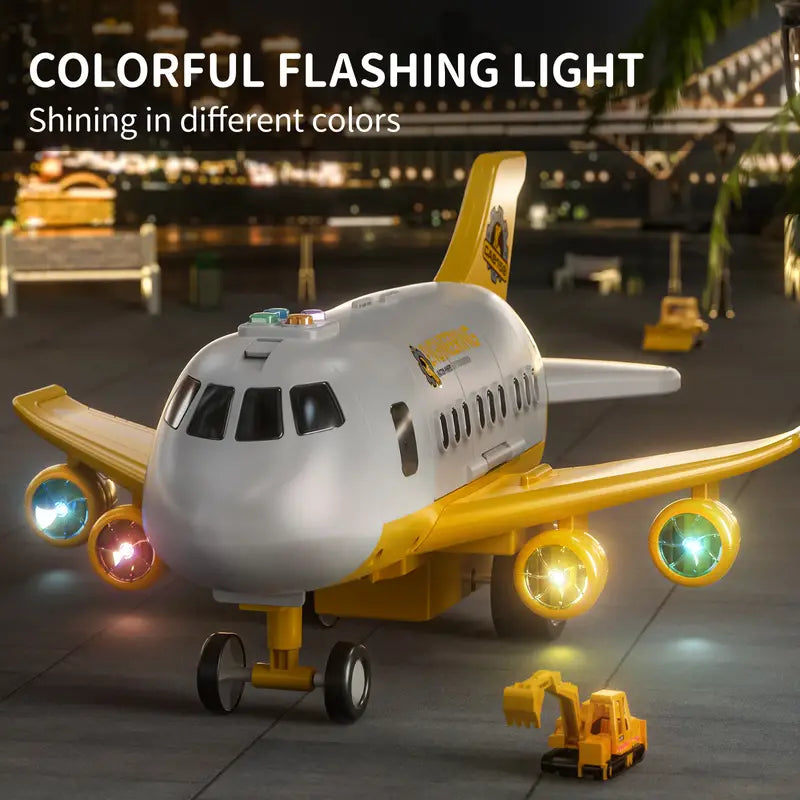 Transportflugzeug mit 6 diecast-fahrzeugen - licht & sound spielzeug