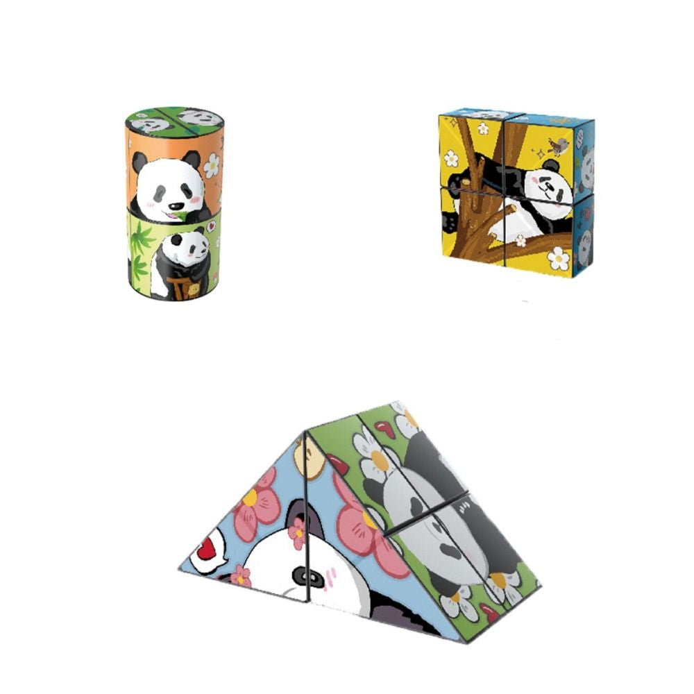 Panda puzzle - pädagogische unterhaltung - rätselwürfel