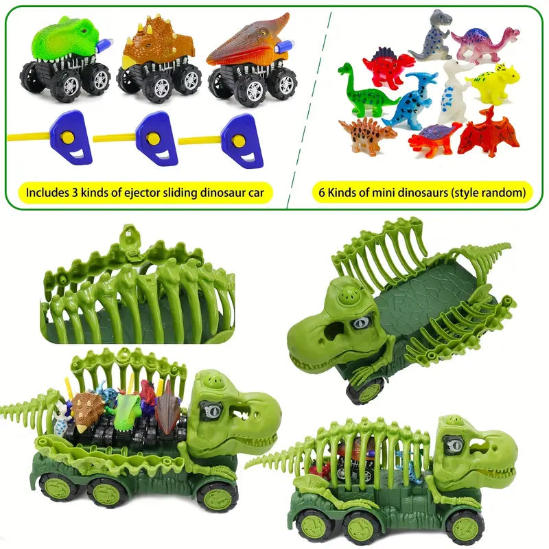 Dino-Transporter mit Licht & Sound - Monster-Fahrzeug für 3 Dino-Autos