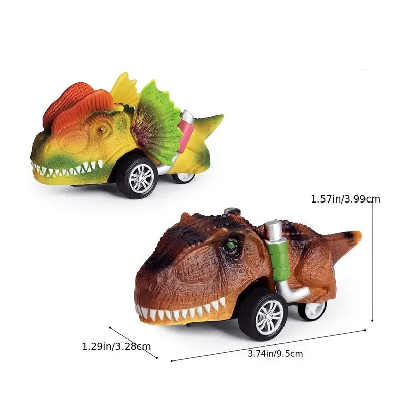 6er-Pack - Jurassic Dinosaurier Rückziehautos, Dinosaurier-Spielzeug