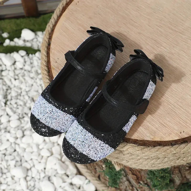 Bertina - Prinzessin Schuhe mit Pailletten & Schleifen-Dekor