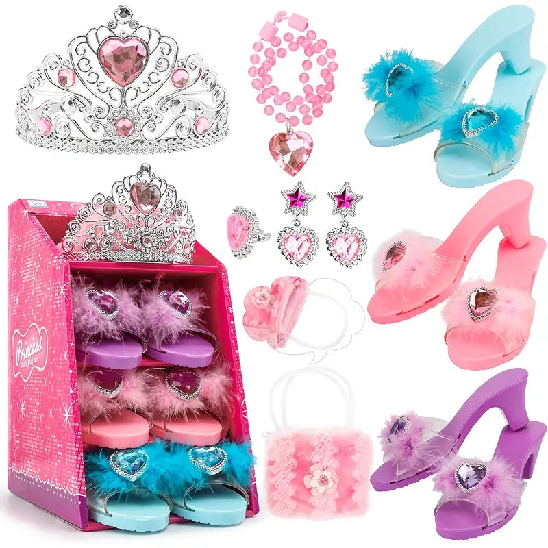Prinzessin Cosplay Schuhset mit 3 Paar Schuhen