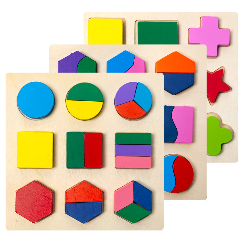 Einfaches montessori formen und farben holz puzzle für kleinkinder