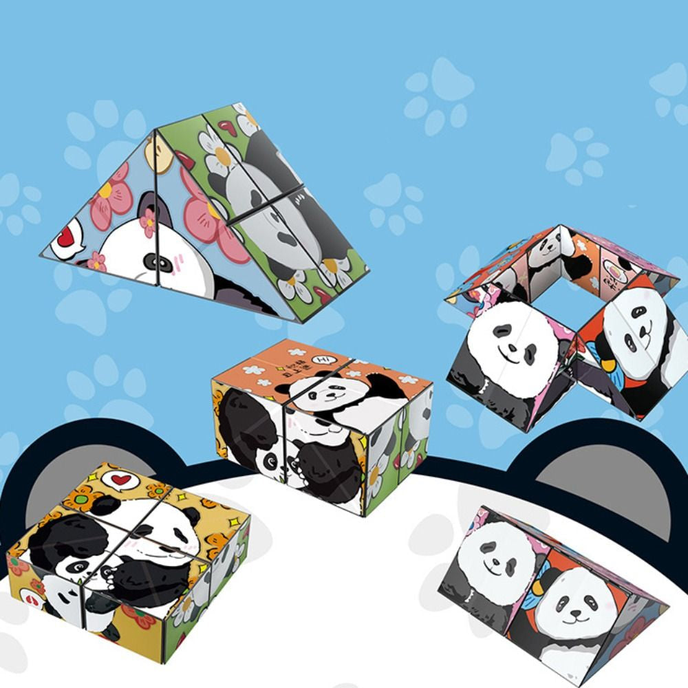 Panda puzzle - pädagogische unterhaltung - rätselwürfel