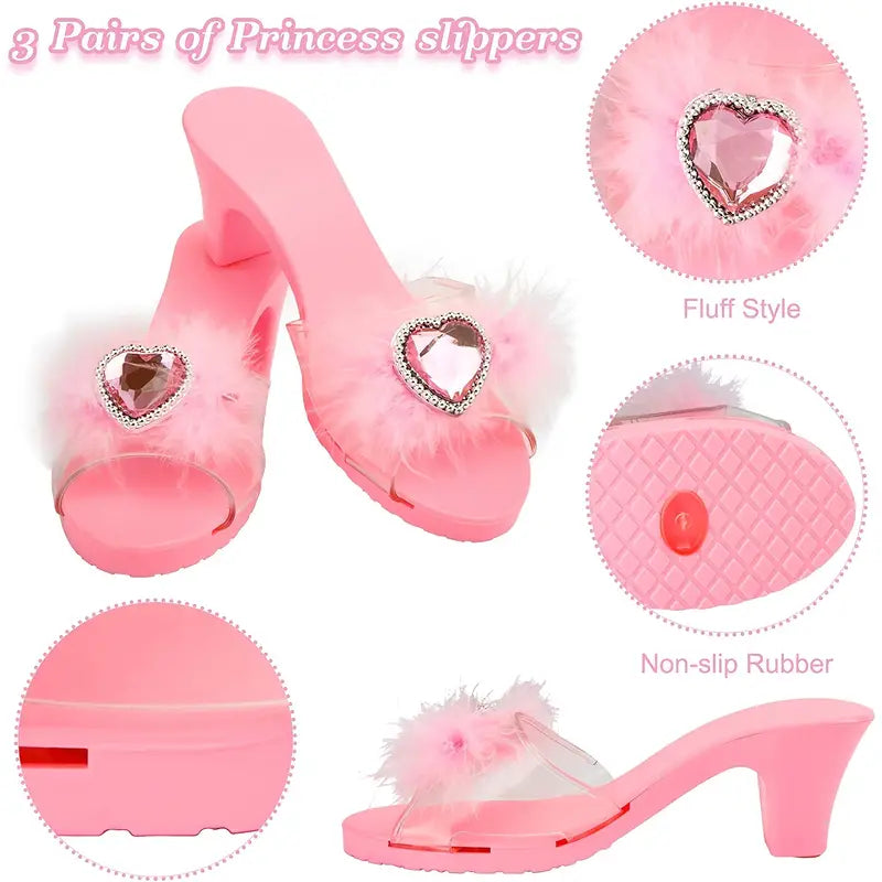 Prinzessin Cosplay Schuhset mit 3 Paar Schuhen