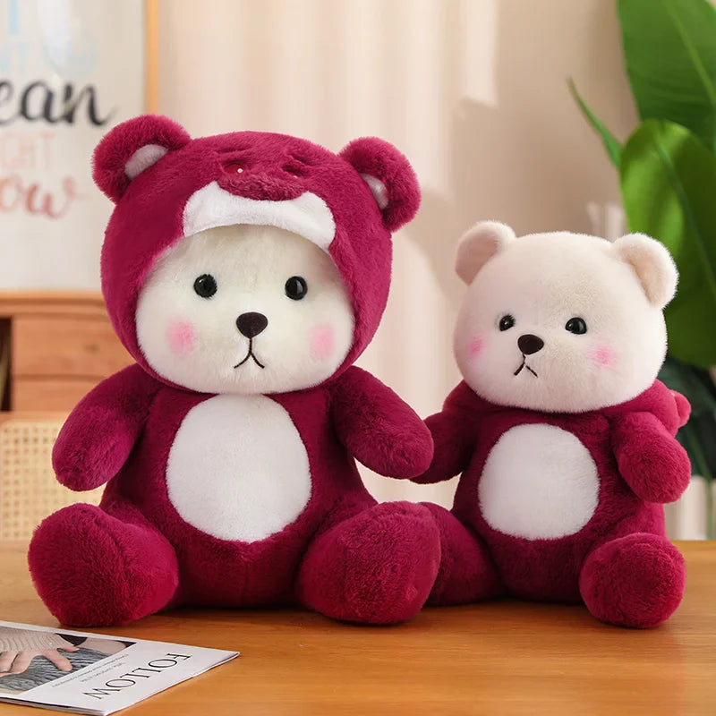 Berry Bear - Rosenroter Kawaii Bären Plüsch