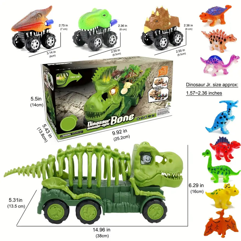 Dino-Transporter mit Licht & Sound - Monster-Fahrzeug für 3 Dino-Autos