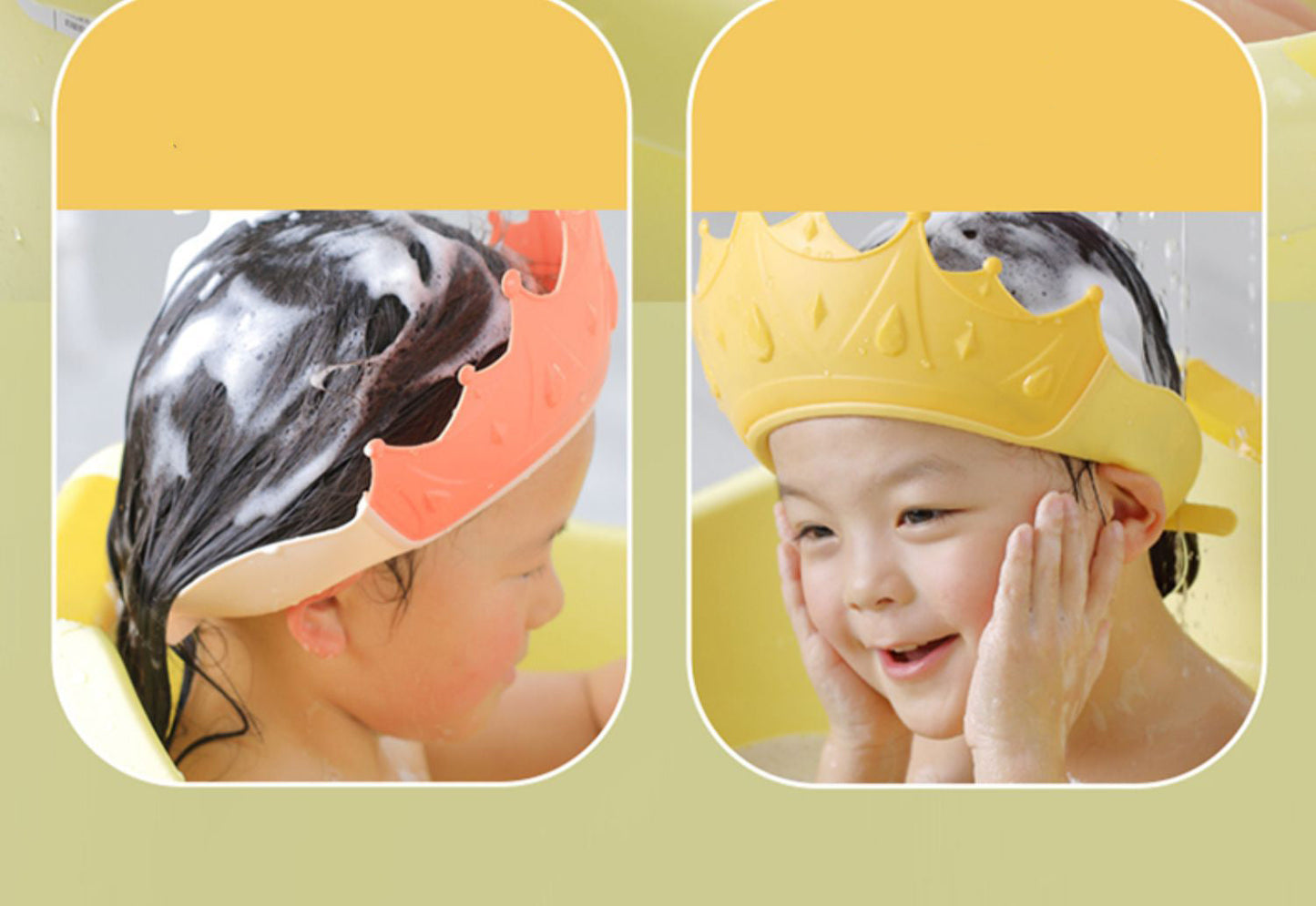 Shampoo crown cap - keine tränen mehr in der badewanne - badekappe