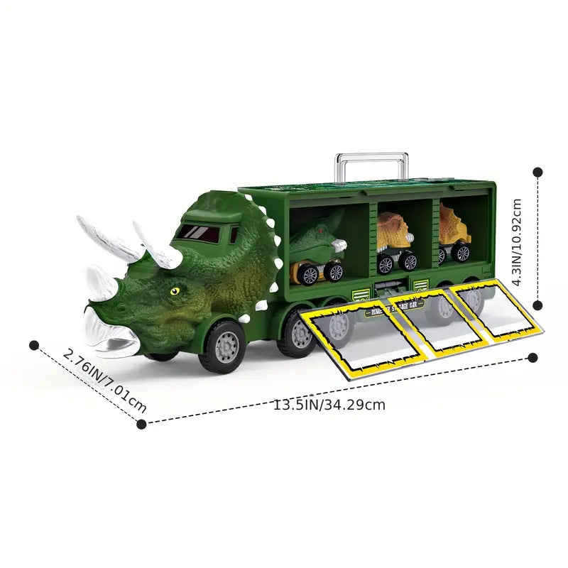 Dino-Truck-Set - 6 Rückziehautos & Dino-Figur, Kleinkindspielzeug