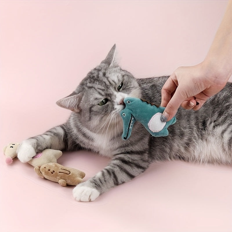 Interaktives Krokodil-Plüschspielzeug für Katzen