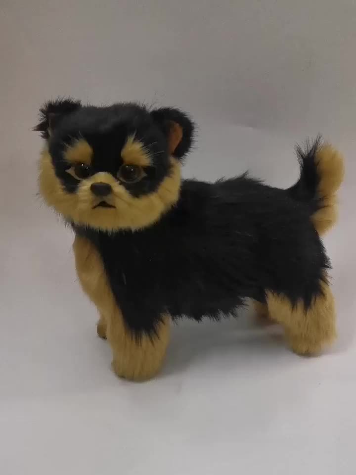 Niedlicher Plüschhund - Schwarz/Braun