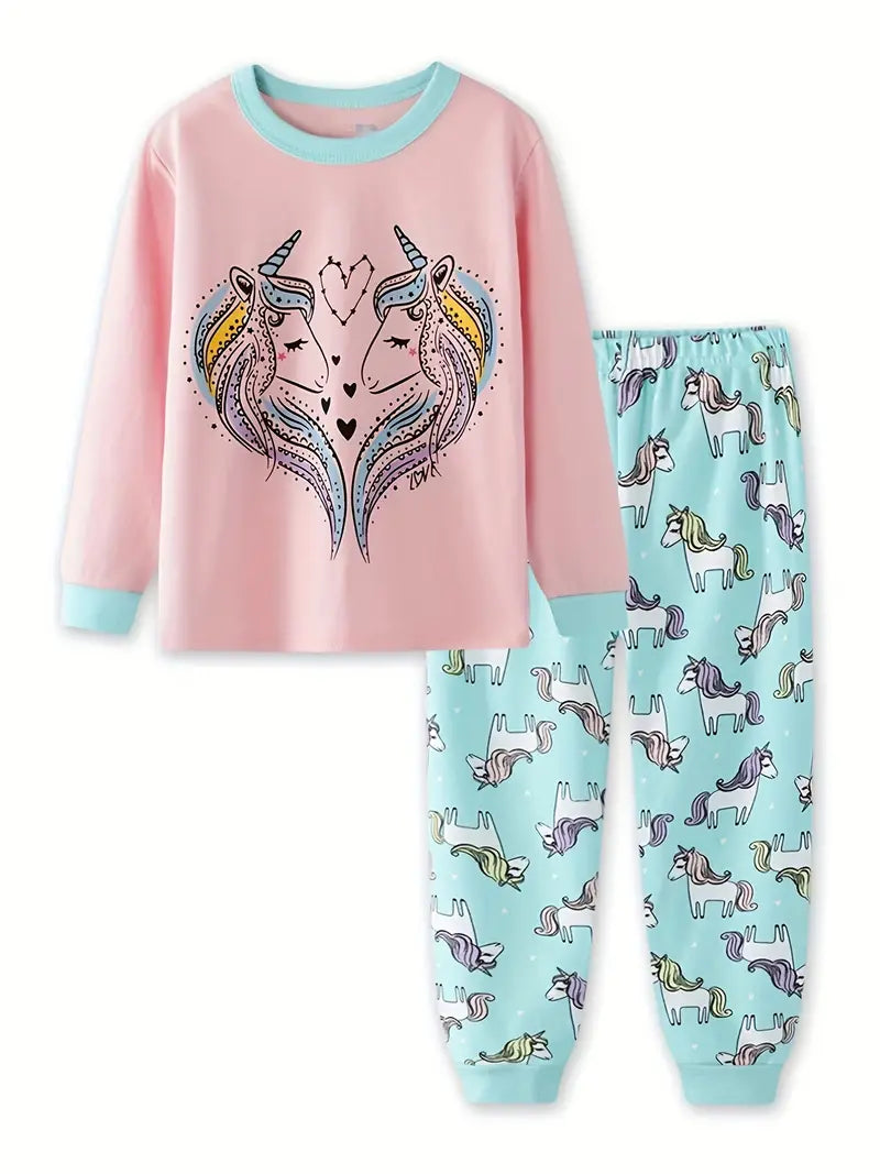 Dorothea - Kleinkind Mädchen 2-teiliges reine Baumwoll-Pyjama-Set