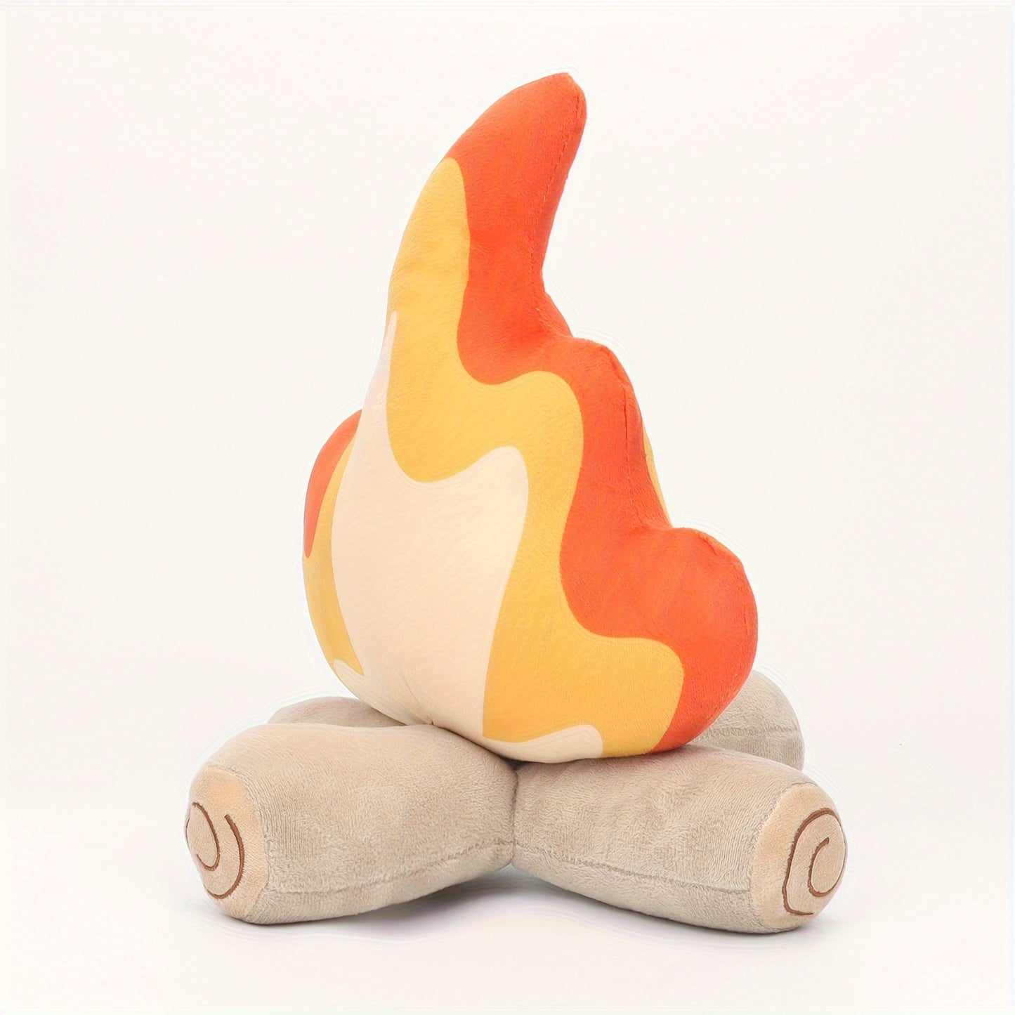 Lagerfeuer Plüschkissen - Weiches Stoffkissen mit Feuer- und Holzoptik
