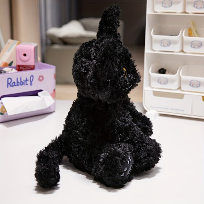 Midnight - Schwarzer gewichteter Katzenplüsch