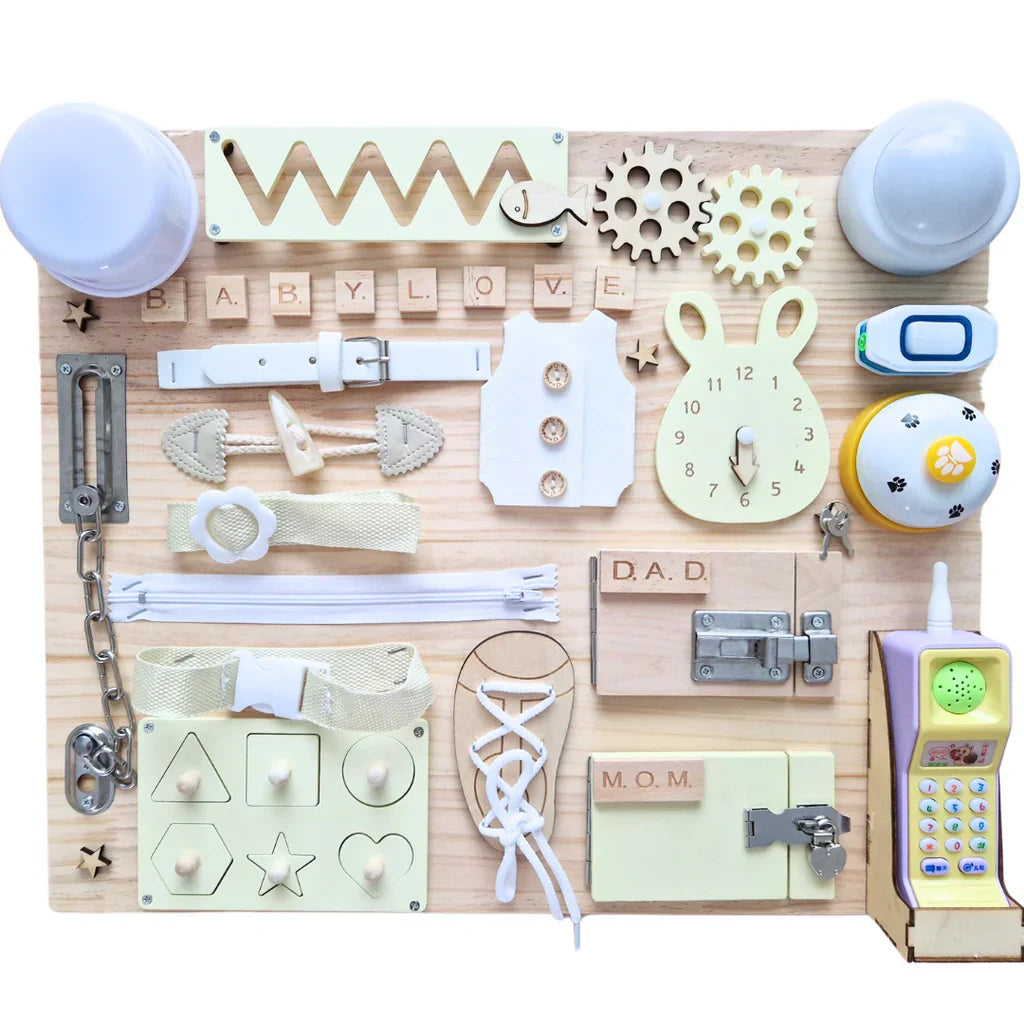 Handgemachtes montessori holzspielbrett