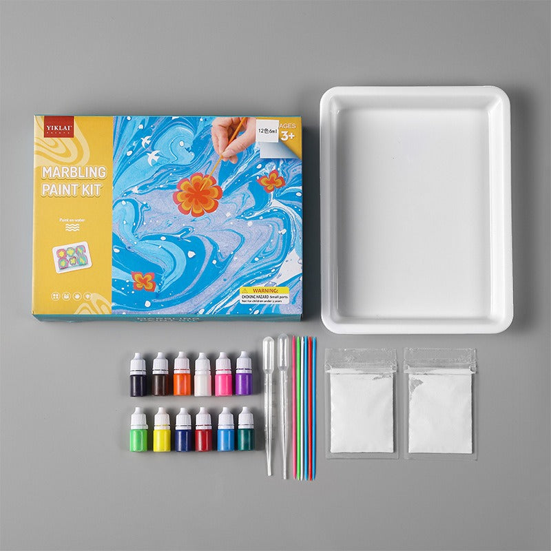 Water marbling paint set - farbenfrohe kunstwerke auf wasserbasis - malset