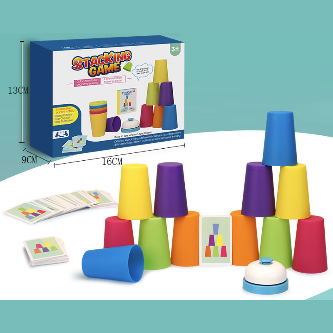 Montessori becherstappel spiel