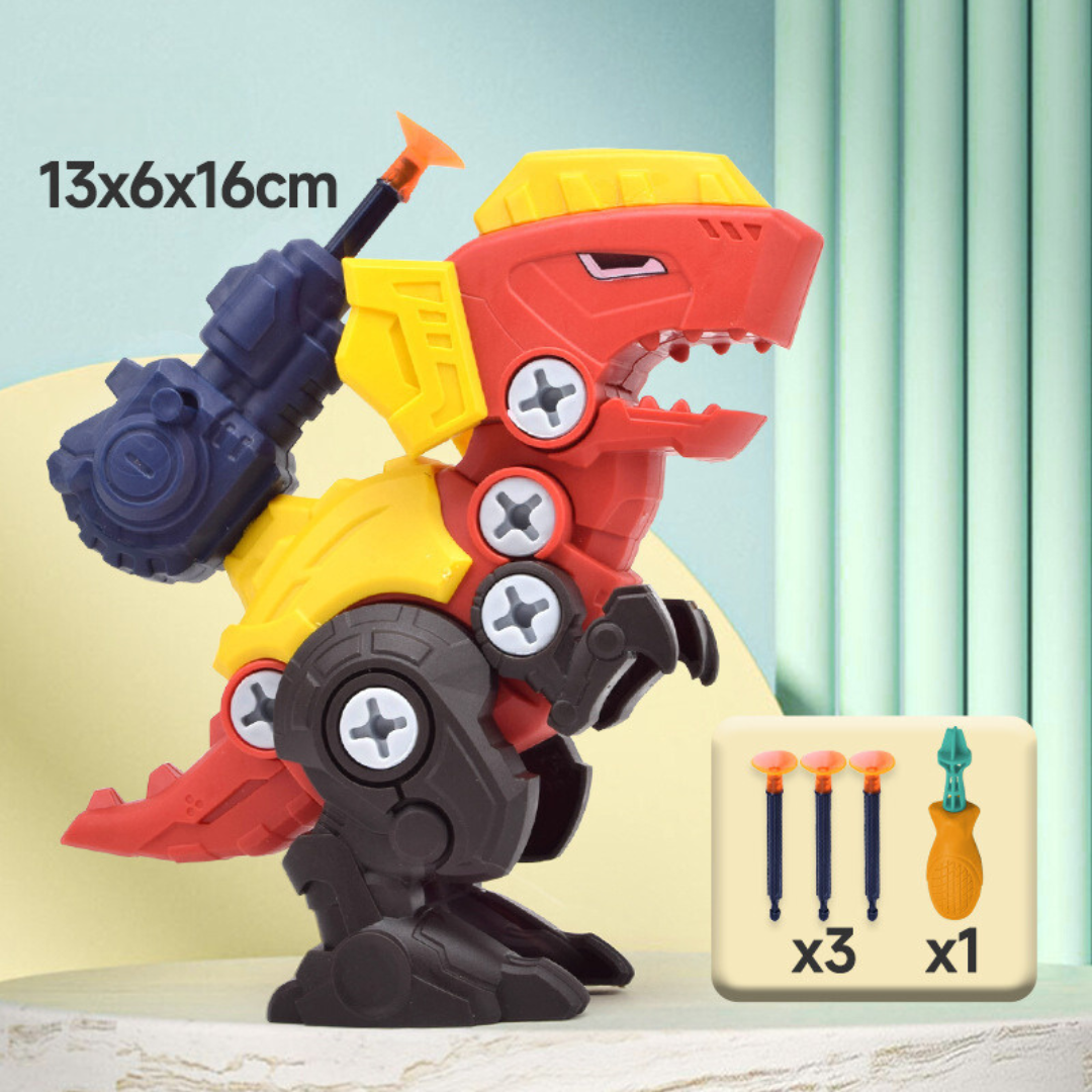Dinosaurier Schrauben Spielset mit Saugnapf Kanone