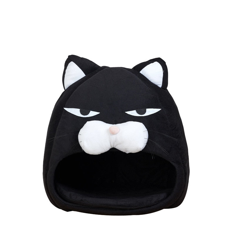 Gemütliches Tuxedo Kitty Plüsch Katzenbett