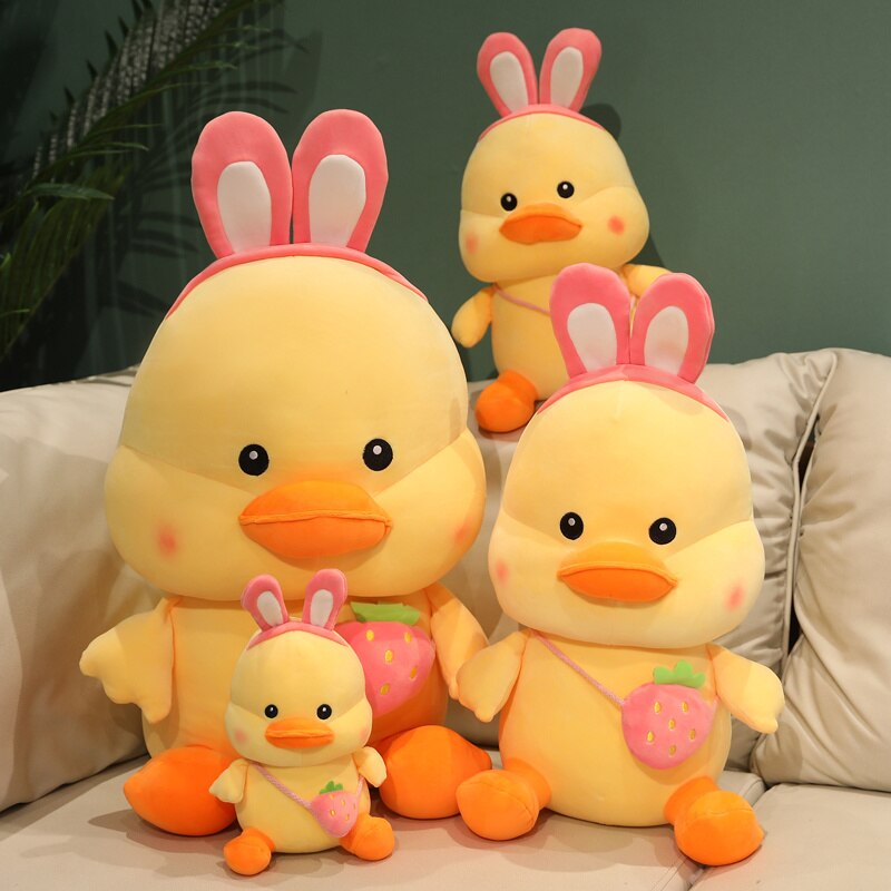 Sunny Quack - Gelbes Kawaii Entchen Plüschtier mit Ohren