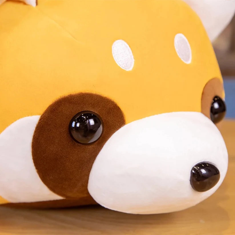 Kawaii Liegender Waschbär Plüschkissen