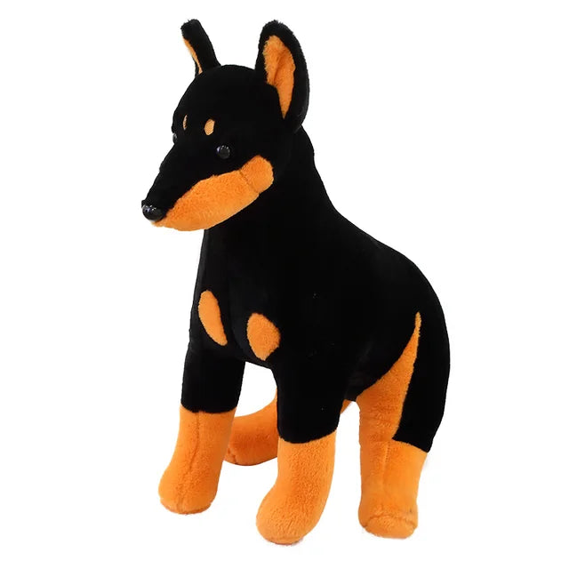 Wachsame Dobermann-Kuschelfigur