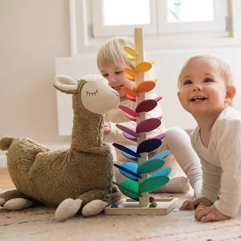 Montessori Regenbogen Murmel Holzturm