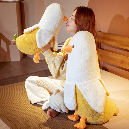 Banana Duck - Lustiger Plüschpinguin mit Bananen-Outfit