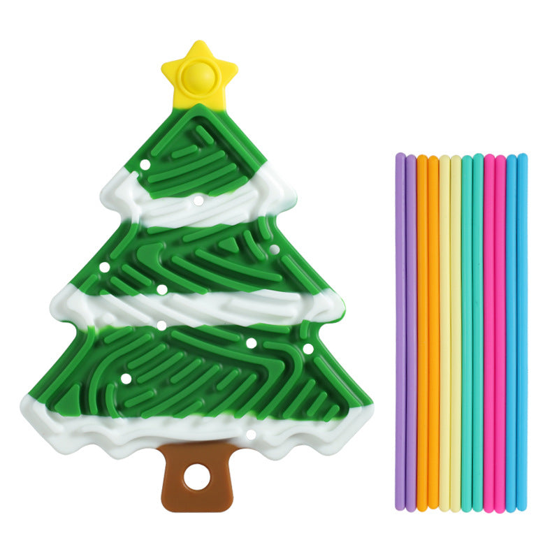 Sensorisches kinderspielzeug im weihnachtsdesign