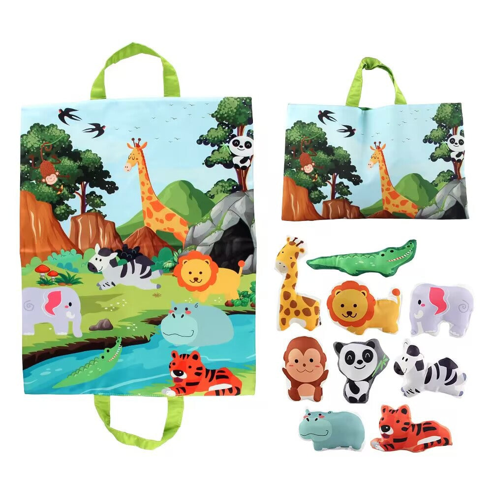 2in1 sensorische plüsch spielzeug autos mit strabenmatte und tasche für unterwegs