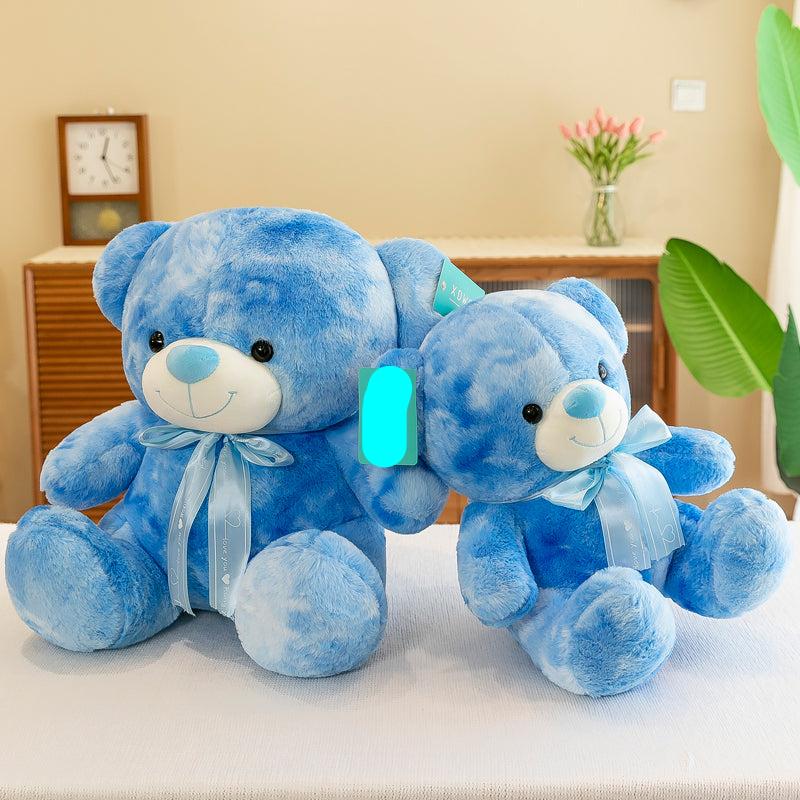 Max - Blaues Batik Teddybär Plüschfigur