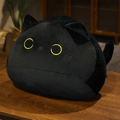 Runde katze plüschfigur kuschelige deko katze für zuhause