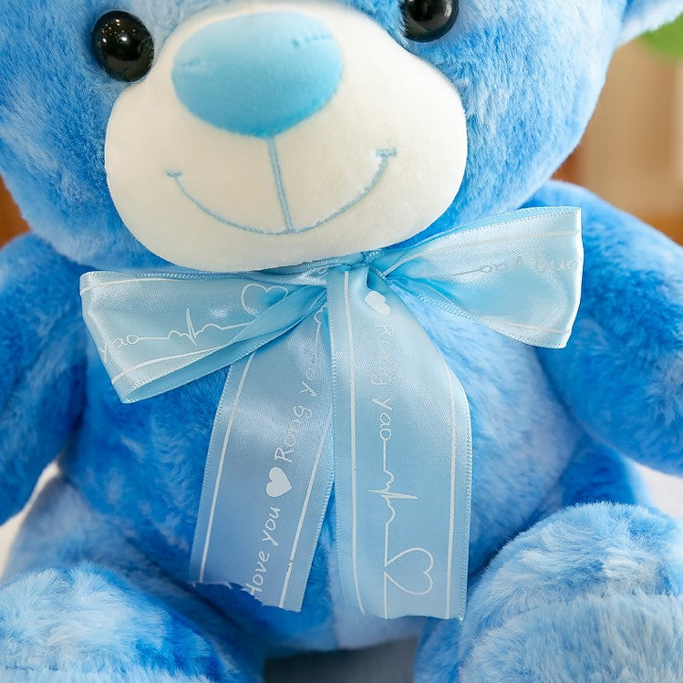 Max - Blaues Batik Teddybär Plüschfigur