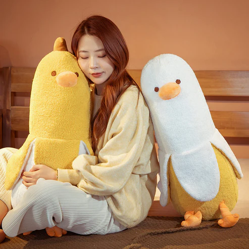 Banana Duck - Lustiger Plüschpinguin mit Bananen-Outfit