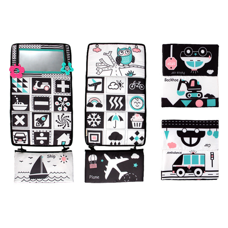 Sensorisches spielzeug für bauchlage und autofahrten