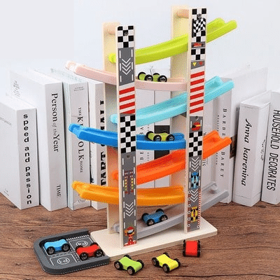 Woodo l nostalgisches spielzeug - auto-rampen-rennbahn