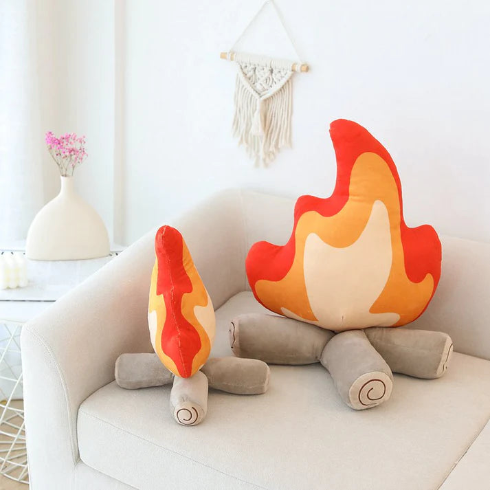 Lustiges Lagerfeuer Flamme Kissen Plüschtier