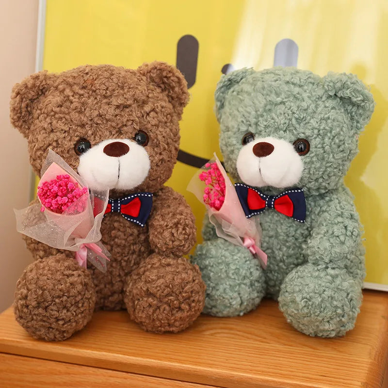 TeddyGrüße - Bär mit Herzblume