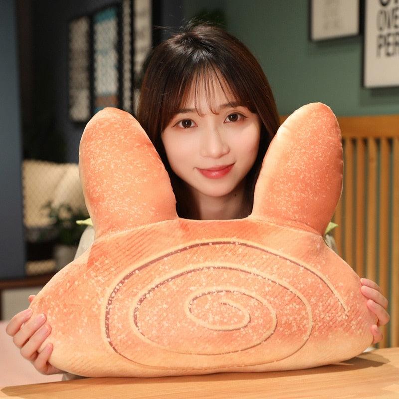 Niedliches Brot-Plüsch-Kissen in Hasenform