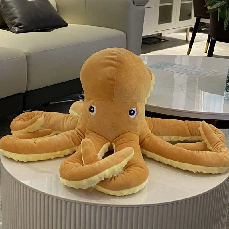 Gelber tintenfisch plüsch oktopus