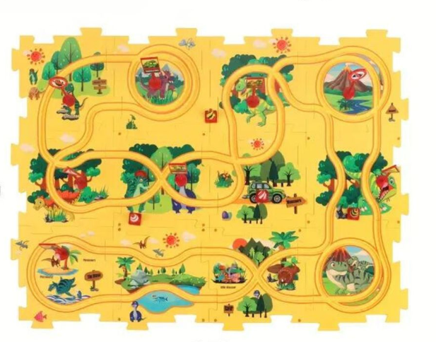 Puzzle bahn baustein rennen