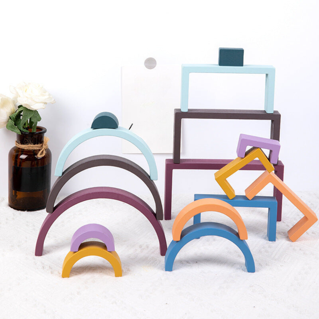 Montessori farben holzbausteine